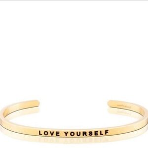 Mantraband | Gold “Love Yourself” Bangle Bracelet